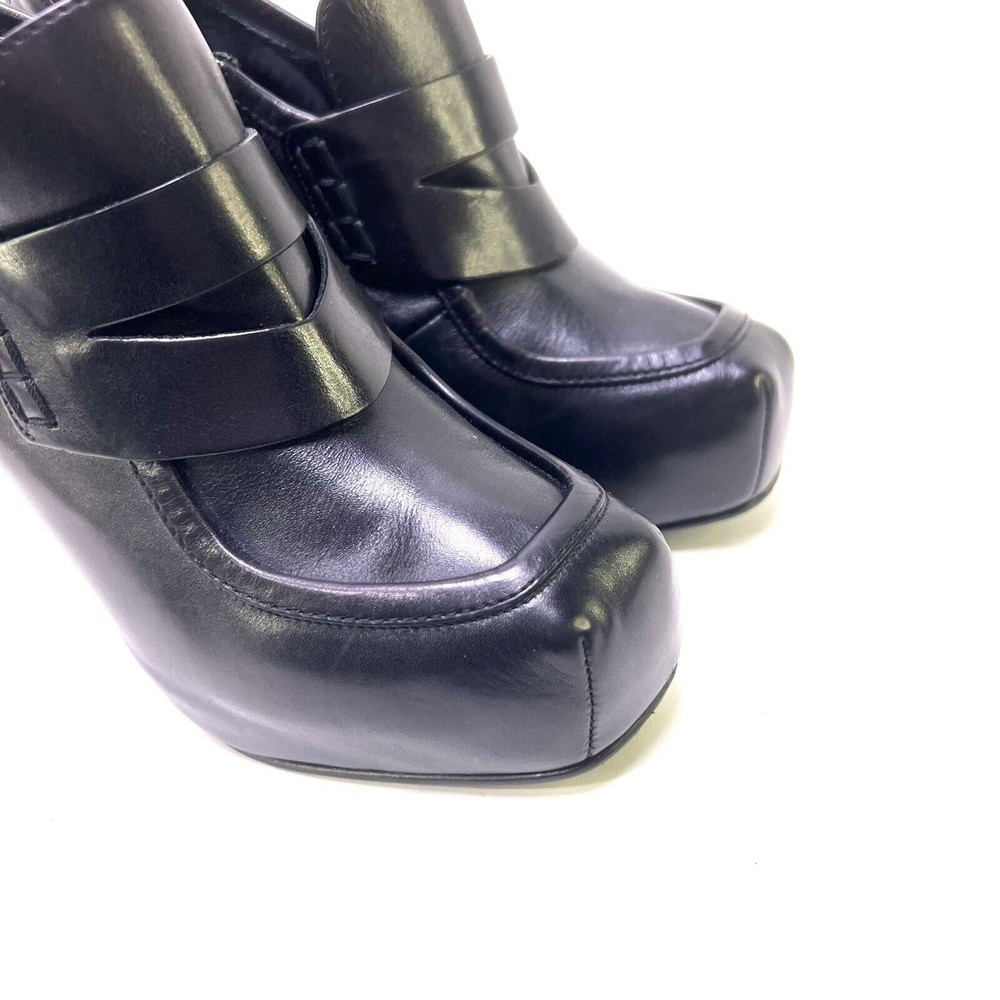 Proenza Schouler Penny Leather Platform Shoes Black Y2K Heels 38 EU / 7.5 US - Picture 3 of 12